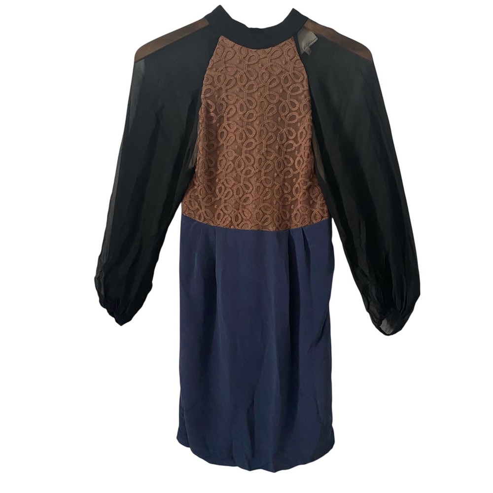 3.1 Phillip Lim 100% Silk Lace Any Event Colorblock Dress‎ Navy Rust Black Size4
